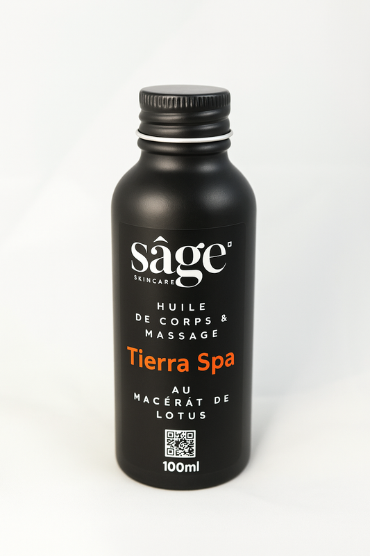 Bouteille huile massage Tierra Spa